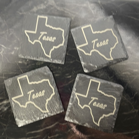 New laser engraved Texas slate coasters - Picture 4 of 4